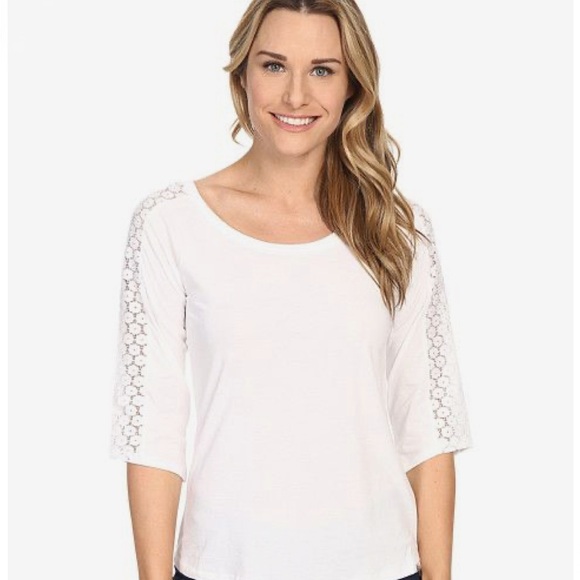 Prana Tops - PrAna Alisana top with lace inset sleeves white size XS